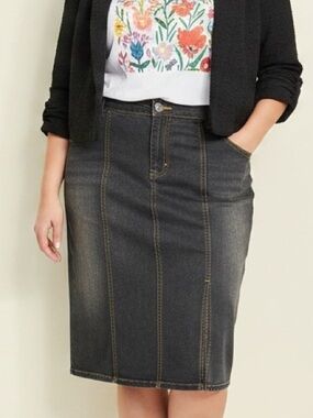 Allegra K Charcoal Jean Skirt